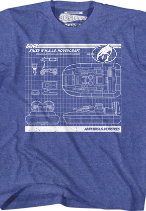 Youth Killer WHALE Hovercraft Blueprints GI Joe Shirt