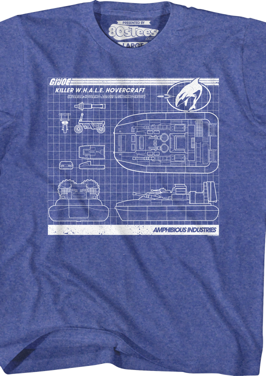 Youth Killer WHALE Hovercraft Blueprints GI Joe Shirt - main product image
