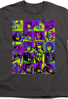 Youth Neon Pop Art Robot Collage Transformers Shirt
