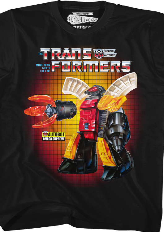 Youth Omega Supreme Box Art Transformers Shirt - main product image