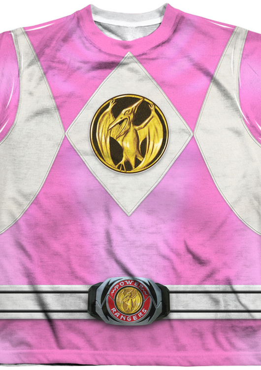 Youth Pink Ranger Sublimation Costume Shirt - main product image