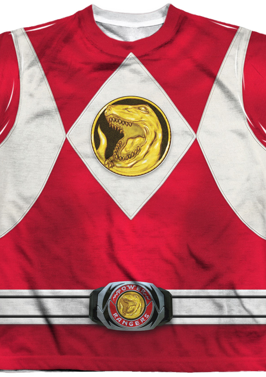Youth Red Ranger Sublimation Costume Shirt - main product image