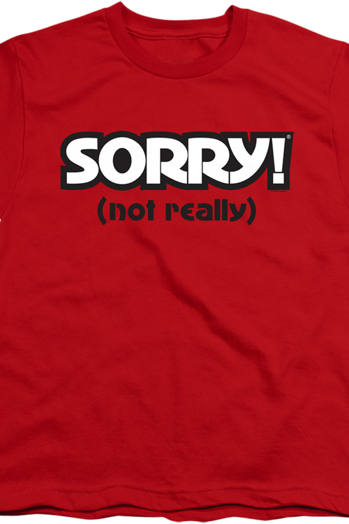 Youth Red Sorry Shirtmain product image