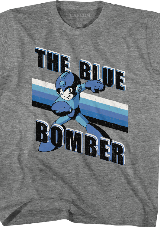 Youth Retro Blue Bomber Mega Man Shirt - main product image