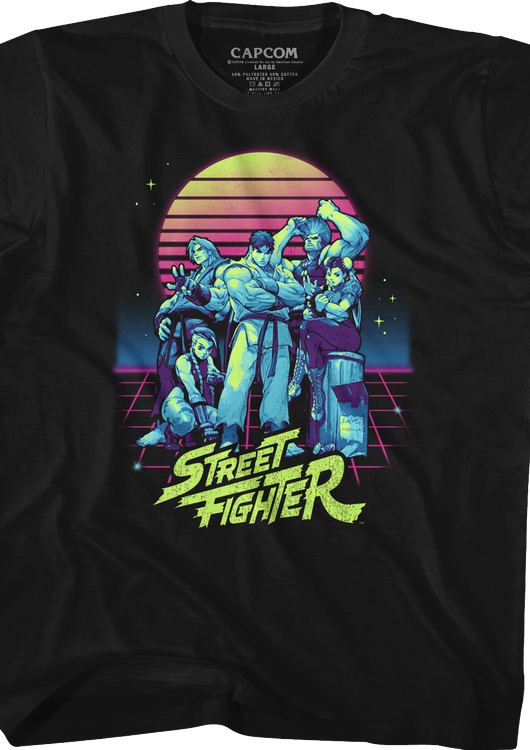 Youth Retro Neon Street Fighter Shirt - main product image