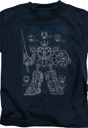 Youth Schematic Megazord Mighty Morphin Power Rangers Shirt