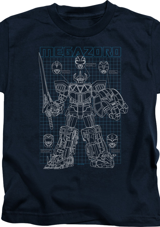 Youth Schematic Megazord Mighty Morphin Power Rangers Shirt - main product image