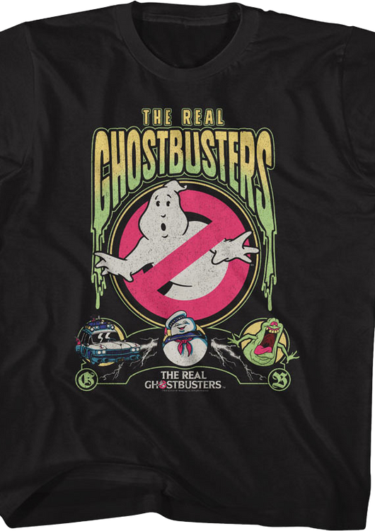 Youth Slimed Collage Real Ghostbusters Shirt - main product image