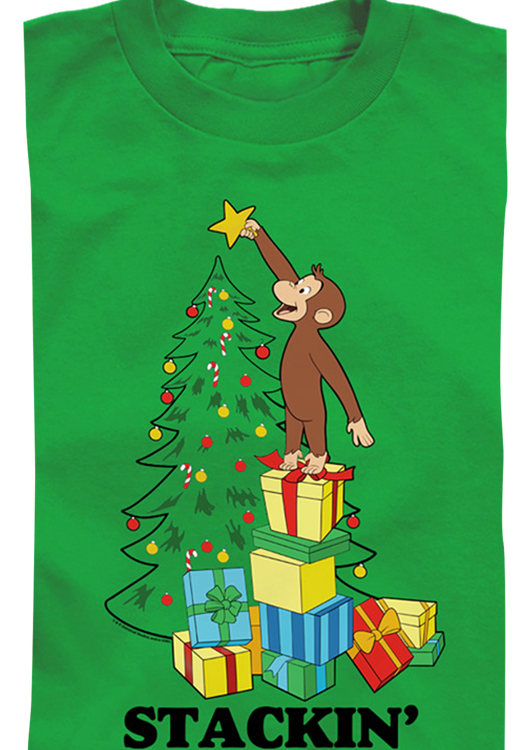 Youth Stackin' Curious George Christmas Shirt - main product image