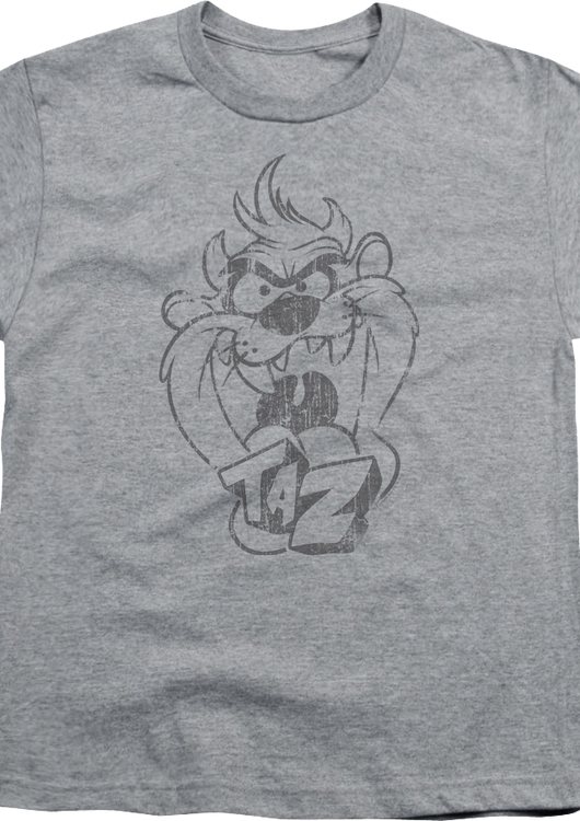 Youth Taz Sketch Looney Tunes Shirt - main product image