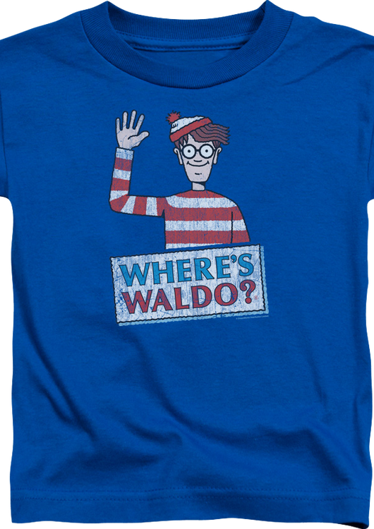 Youth Waving Where's Waldo Shirt - main product image