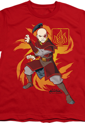 Youth Zuko Flame Burst Avatar The Last Airbender Shirt