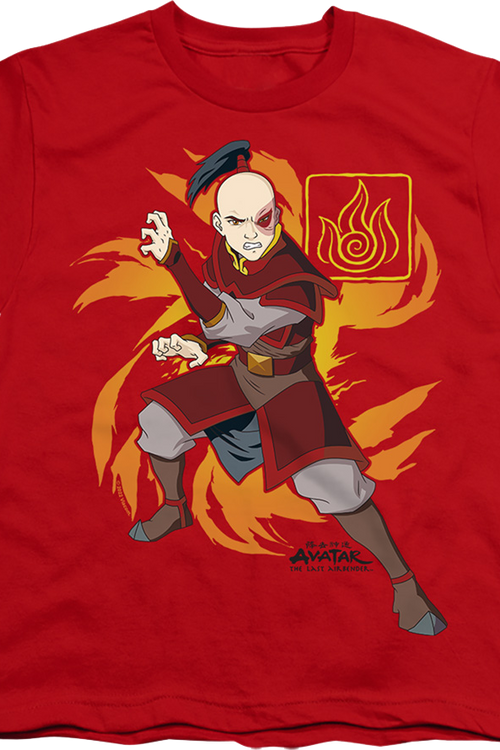 Youth Zuko Flame Burst Avatar The Last Airbender Shirtmain product image