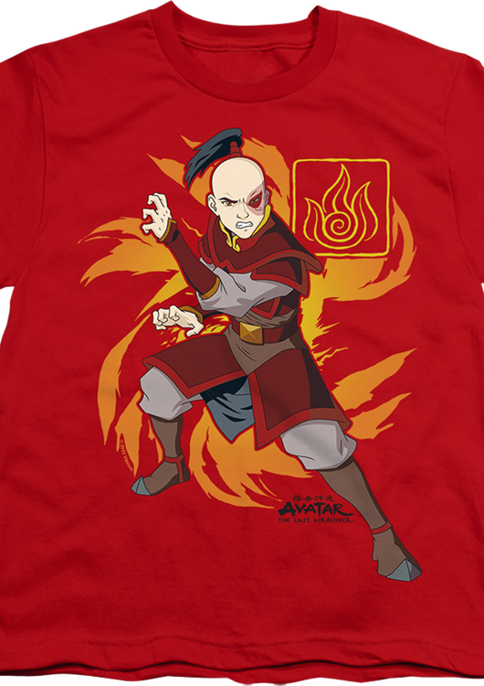 Youth Zuko Flame Burst Avatar The Last Airbender Shirt - main product image