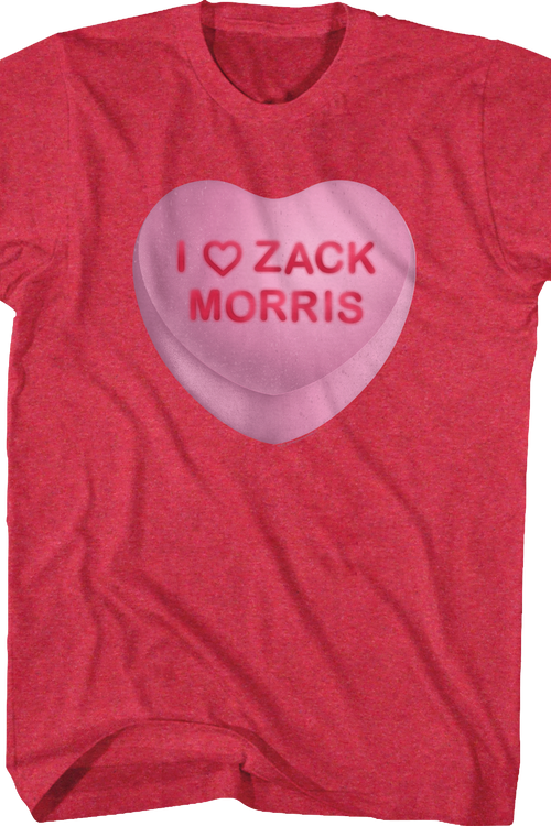 Zack Morris Candy Heart Saved By The Bell T-Shirt - main product image