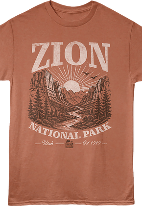 Retro Utah Sunrise Zion National Park T-Shirt