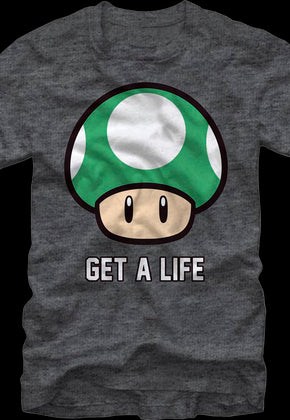 1-Up Mushroom Get A Life Super Mario Bros. T-Shirt