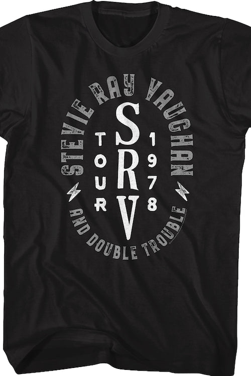 1978 Tour Stevie Ray Vaughan And Double Trouble Black T-Shirtmain product image