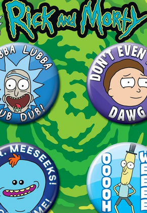 4-Piece Rick And Morty Button Set