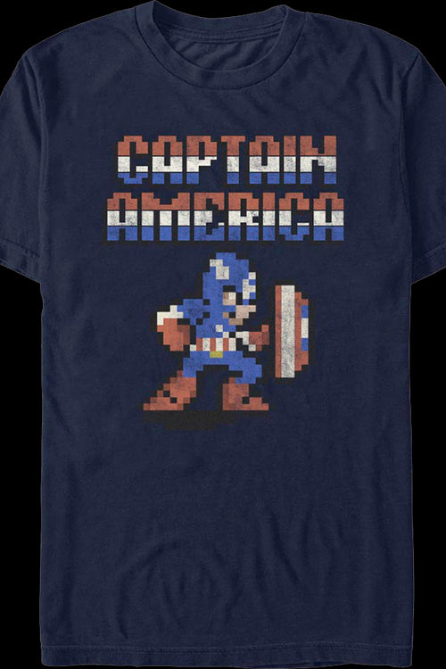 8-Bit Captain America Marvel Comics T-Shirtmain product image