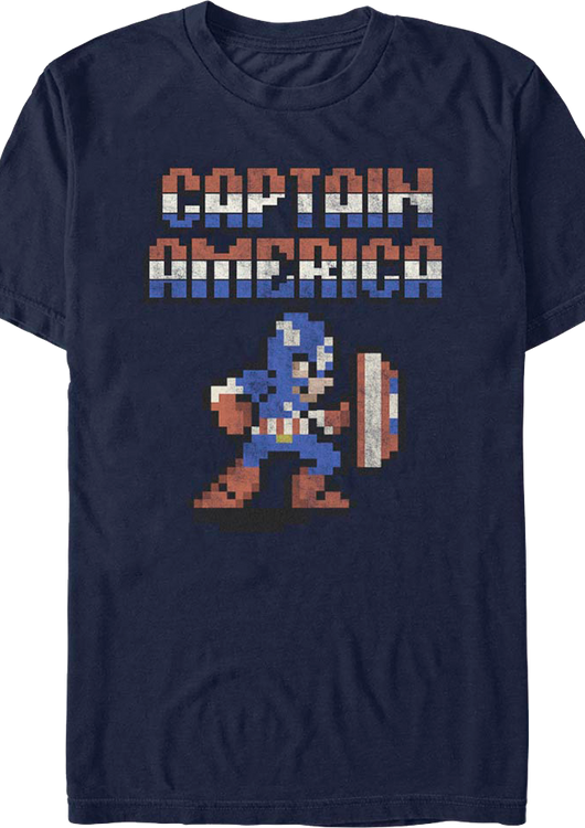 8-Bit Captain America Marvel Comics T-Shirt - main product image
