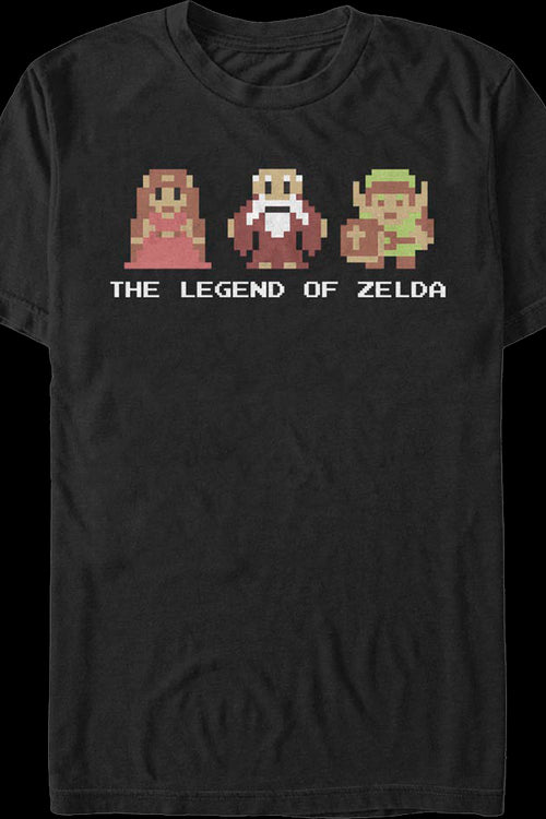 8-Bit Legend of Zelda Characters Nintendo T-Shirtmain product image