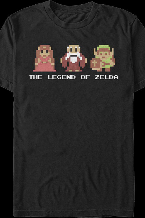 8-Bit Legend of Zelda Characters Nintendo T-Shirtmain product image