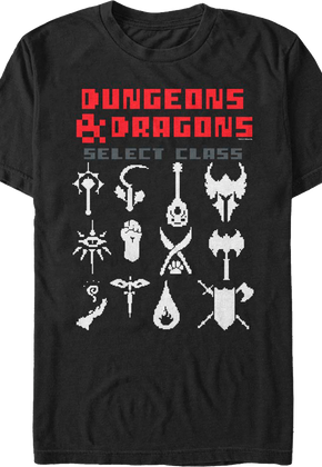 8-Bit Select Class Dungeons & Dragons T-Shirt