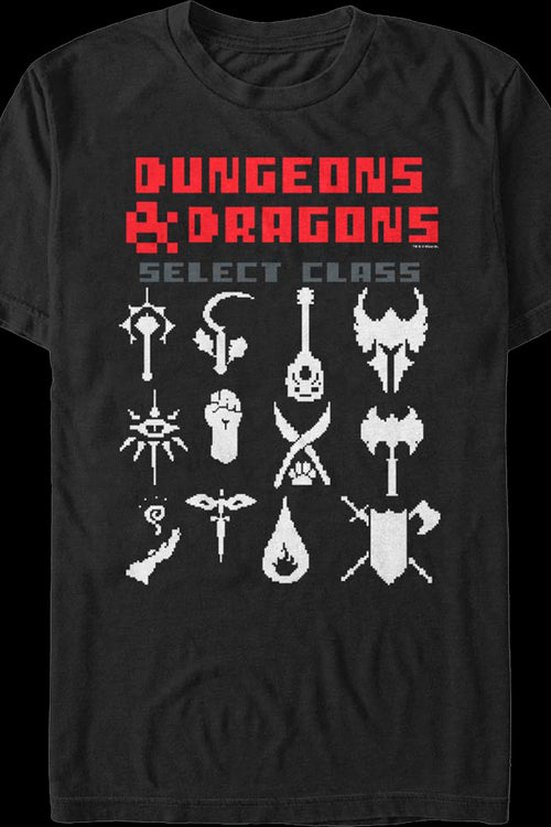 8-Bit Select Class Dungeons & Dragons T-Shirtmain product image