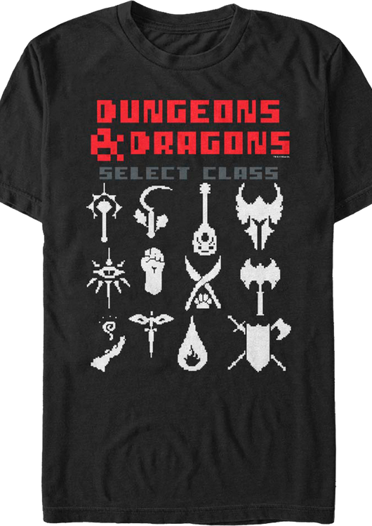 8-Bit Select Class Dungeons & Dragons T-Shirt - main product image
