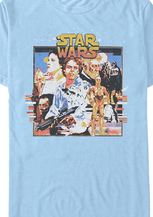 Blue A New Hope Collage Star Wars T-Shirt - main product image