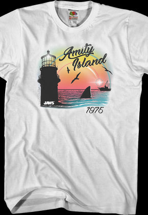 Airbrush Amity Island Jaws T-Shirt