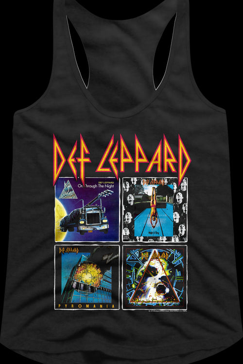 Ladies Album Covers Collage Def Leppard Racerback Tank Topmain product image