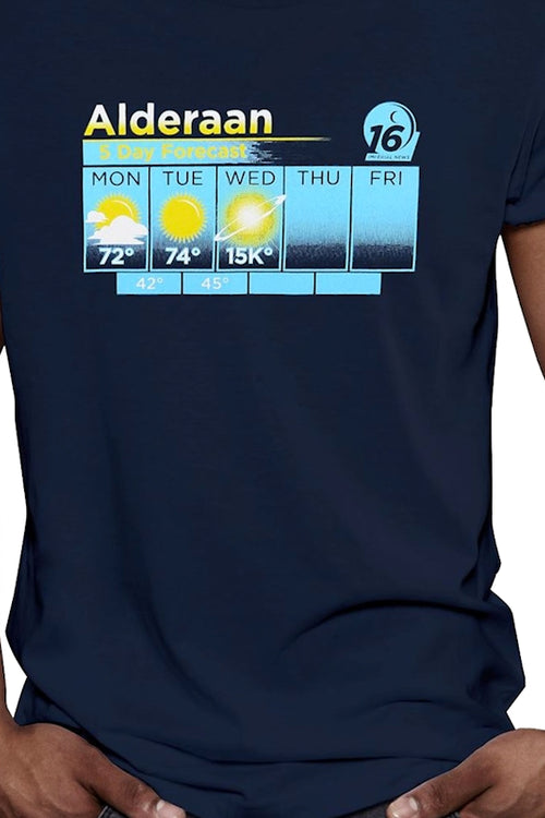 Alderaan Weather Forecast Star Wars T Shirt
