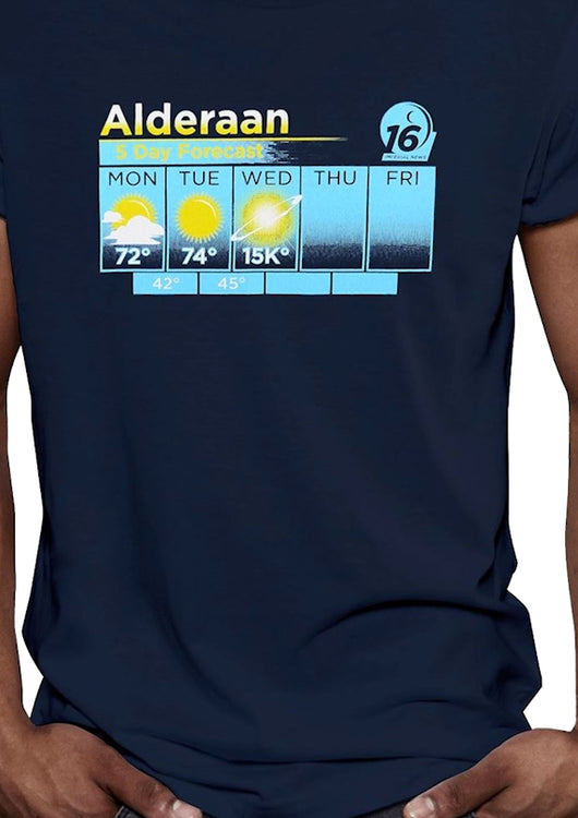 Alderaan Weather Forecast Star Wars T-Shirt - main product image