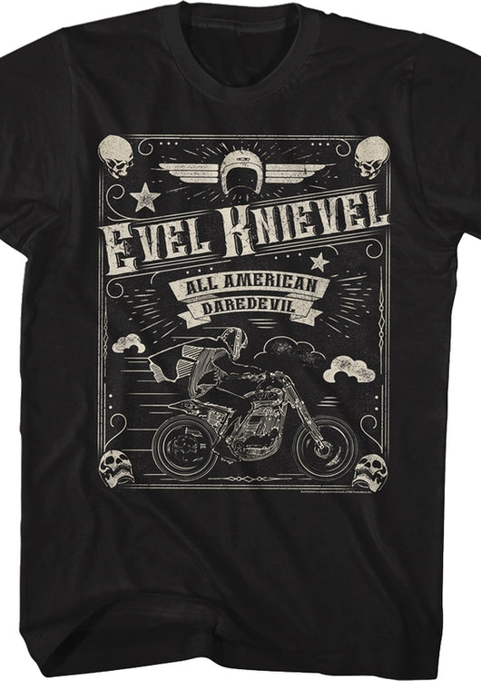 All American Daredevil Evel Knievel T-Shirt - main product image