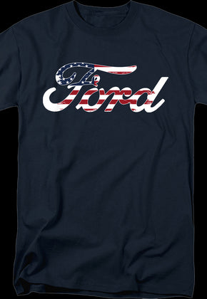 American Flag Logo Ford T-Shirt
