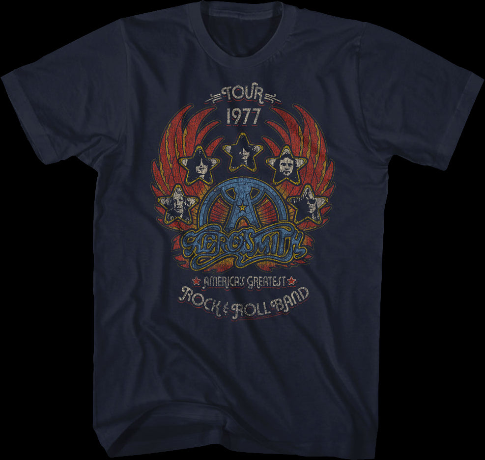 Roll America\'s Aerosmith Greatest & Rock T-Shirt Band
