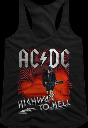 Ladies Angus Young Highway To Hell ACDC Racerback Tank Top