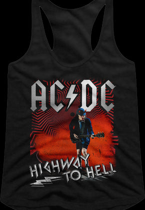 Ladies Angus Young Highway To Hell ACDC Racerback Tank Top