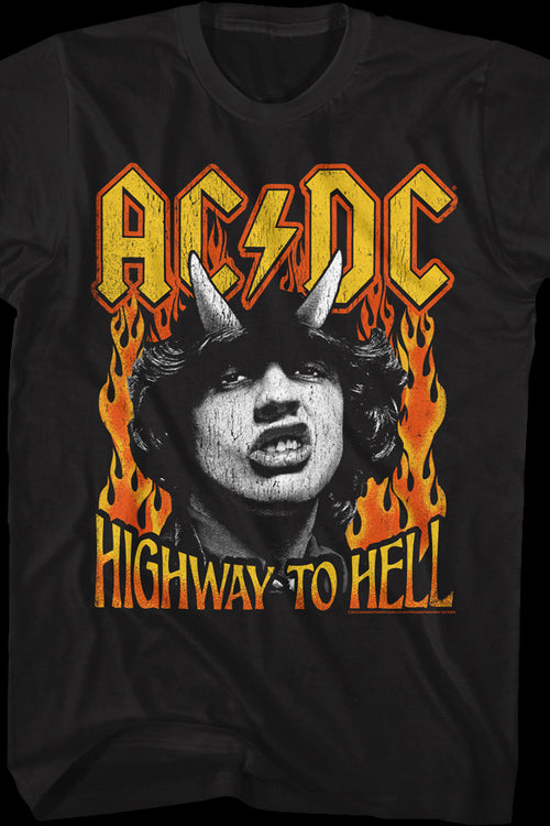 Angus Young Highway To Hell Flames ACDC Shirtmain product image