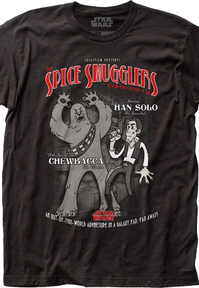 Animated Spice Smugglers Chewbacca And Han Solo Star Wars T-Shirt