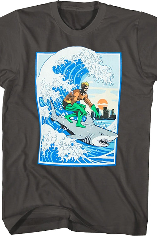 Aquaman Shark Surfing DC Comics T-Shirtmain product image