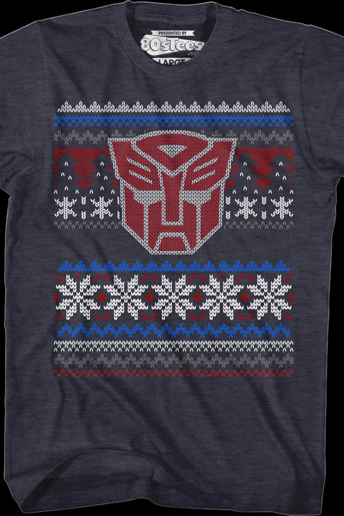 Autobot Faux Ugly Christmas Sweater Transformers T-Shirtmain product image