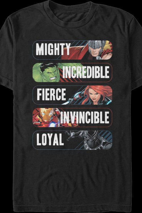 Avenger Adjectives Marvel Comics T-Shirtmain product image