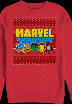 Avengers Faux Ugly Christmas Sweater Marvel Comics Sweatshirt