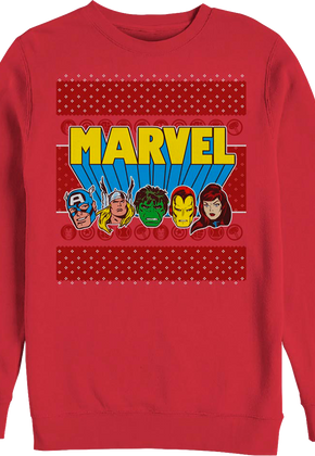 Avengers Faux Ugly Christmas Sweater Marvel Comics Sweatshirt
