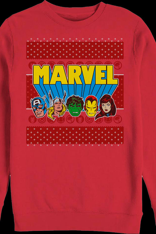 Avengers Faux Ugly Christmas Sweater Marvel Comics Sweatshirtmain product image