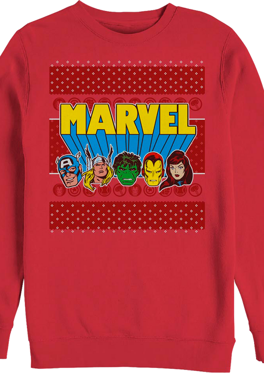 Avengers Faux Ugly Christmas Sweater Marvel Comics Sweatshirt - main product image