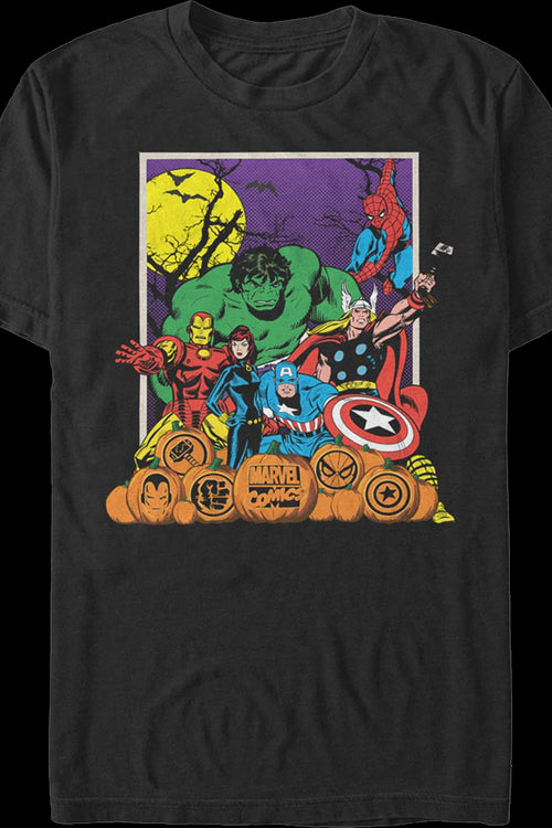 Avengers Halloween Pumpkin Patch Marvel Comics T-Shirtmain product image